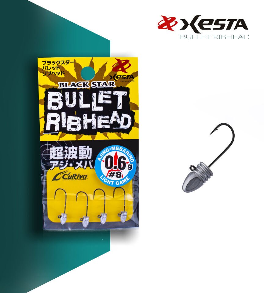 XESTA BULLET RIBHEAD JIG HEAD #8 4P 0.6G