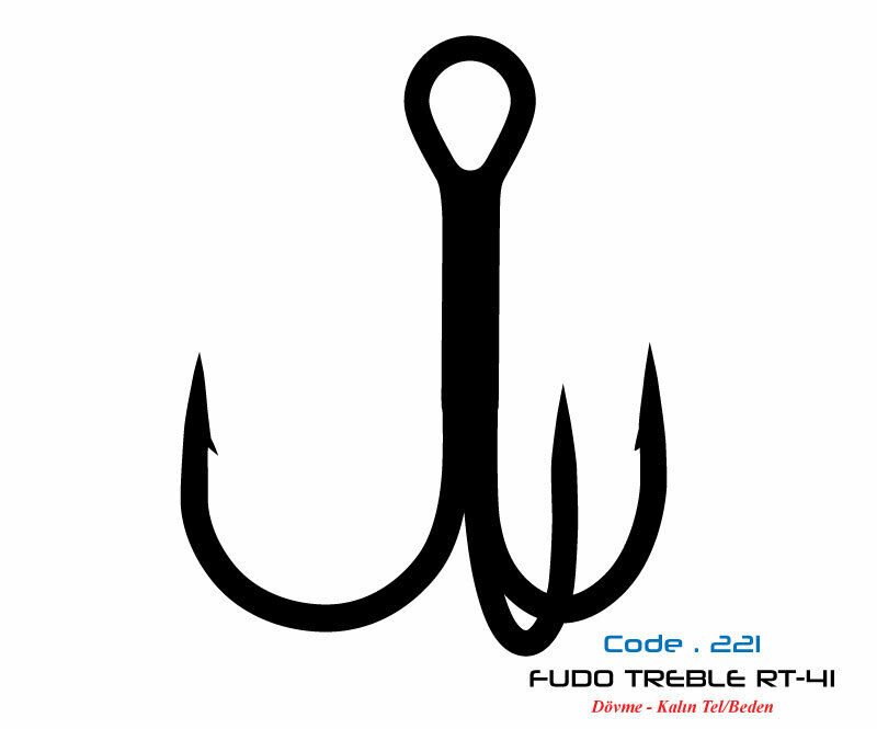 2211 FUDO TREBLE RT-41 #8 BLACK NIKEL 7P