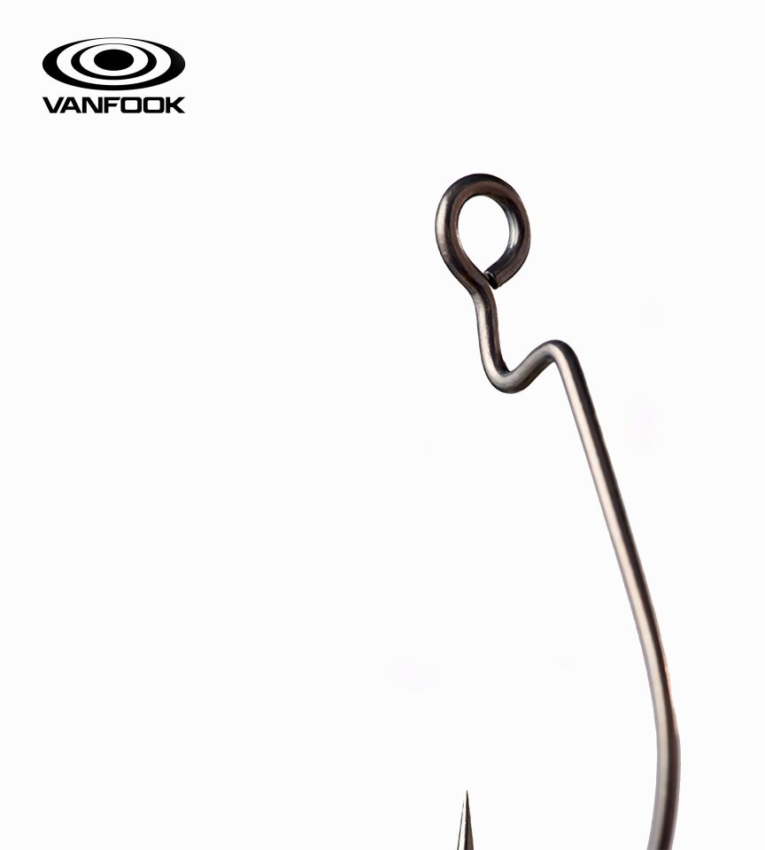 VANFOOK WORM-55B FLAT NS BLACK 5P #3/0