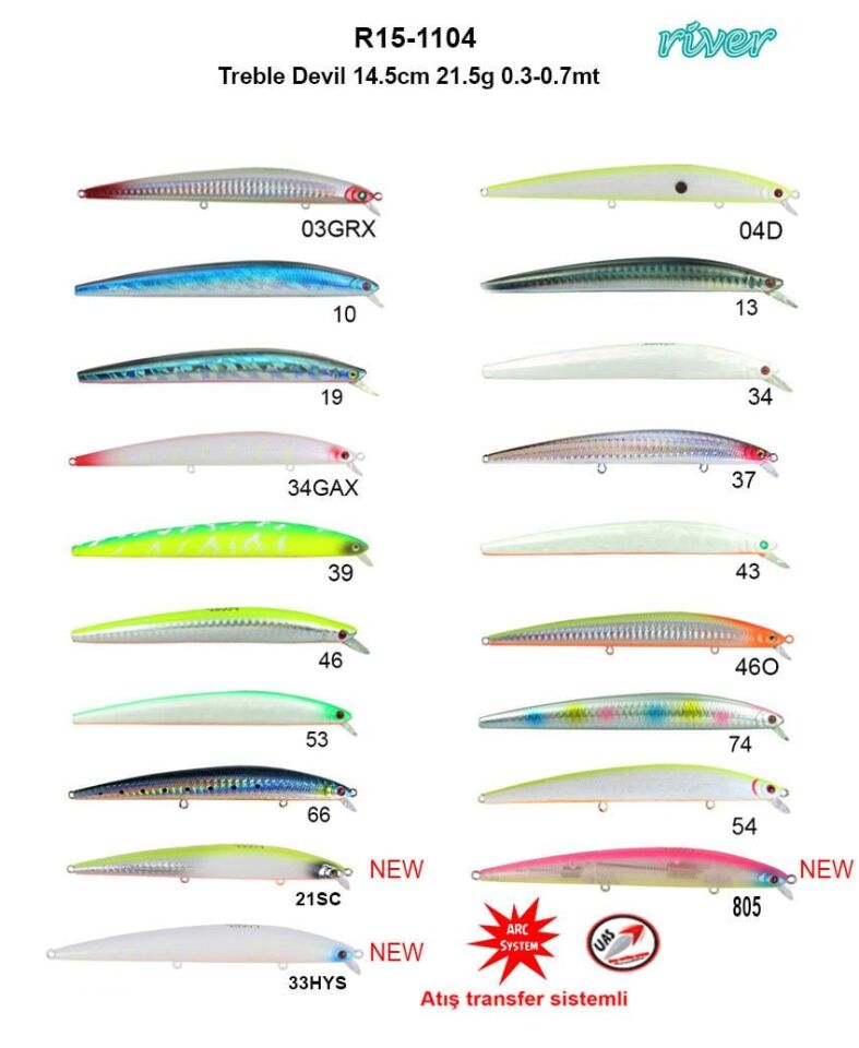 River Treble Devil 145F 14.5cm 21.5Gr 0.3-0.7mt