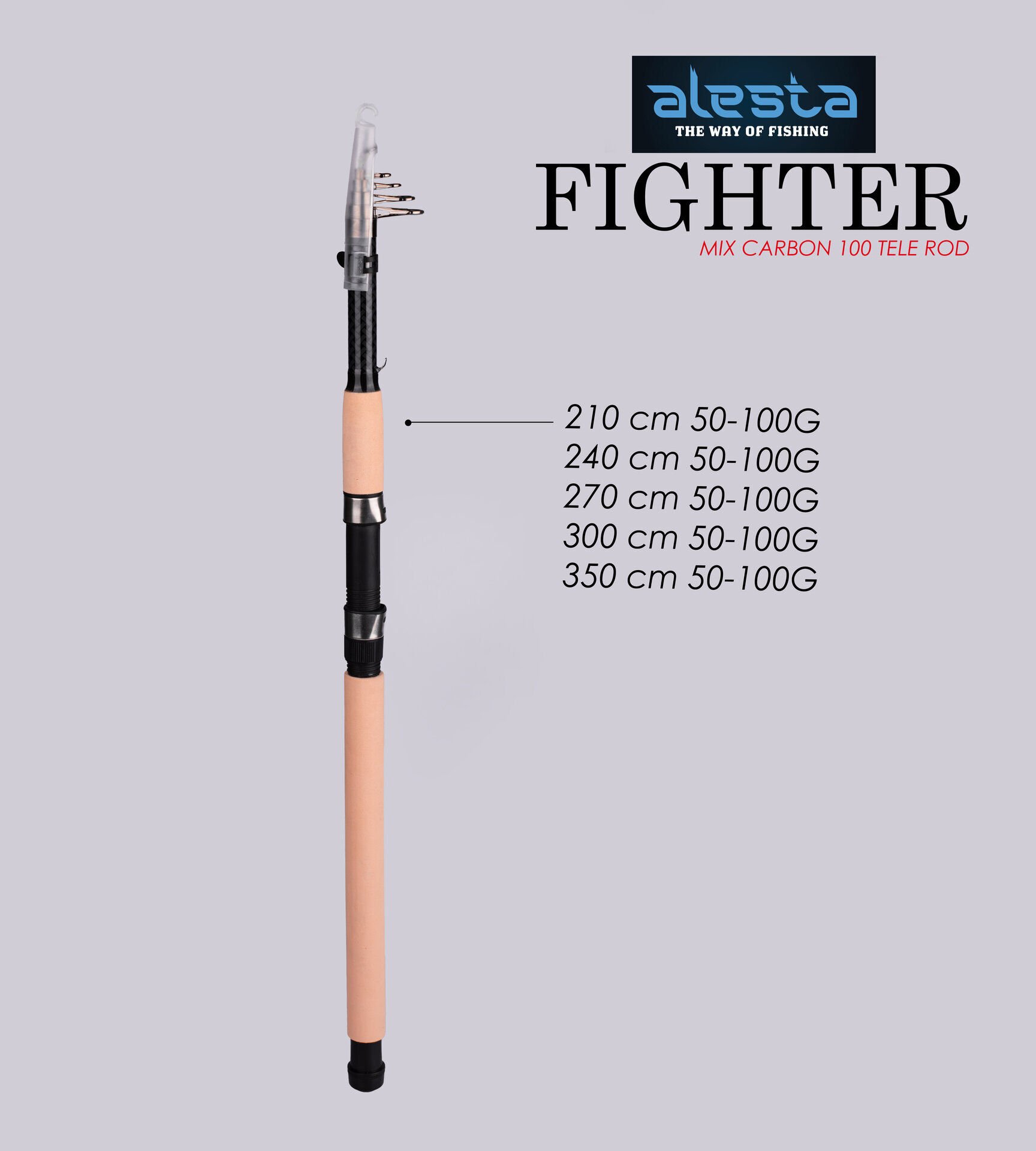 FIGHTER 100 X5000 TELE 350 CM 50-100G MIX KARBON