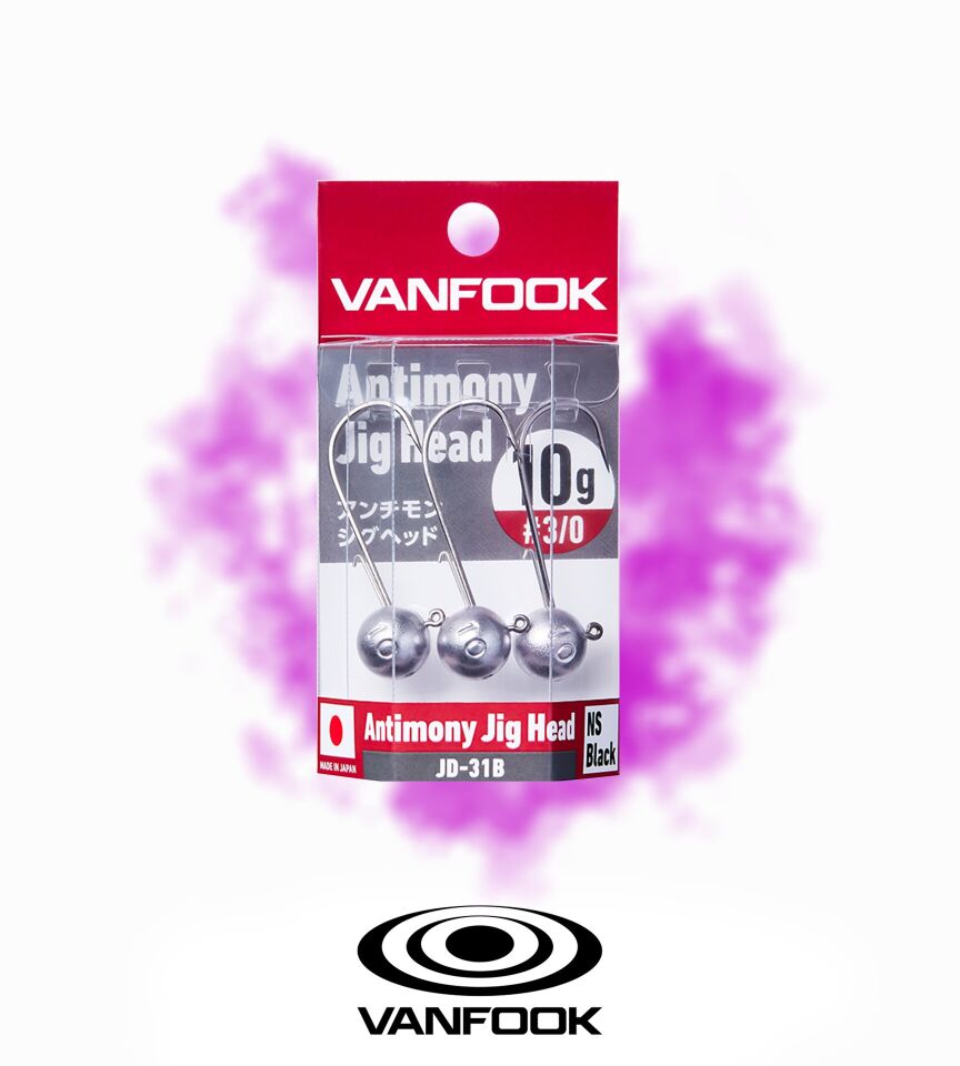 VANFOOK JD-31B ANTIMONY JIG HEAD NS BK 4P 7G #2/0