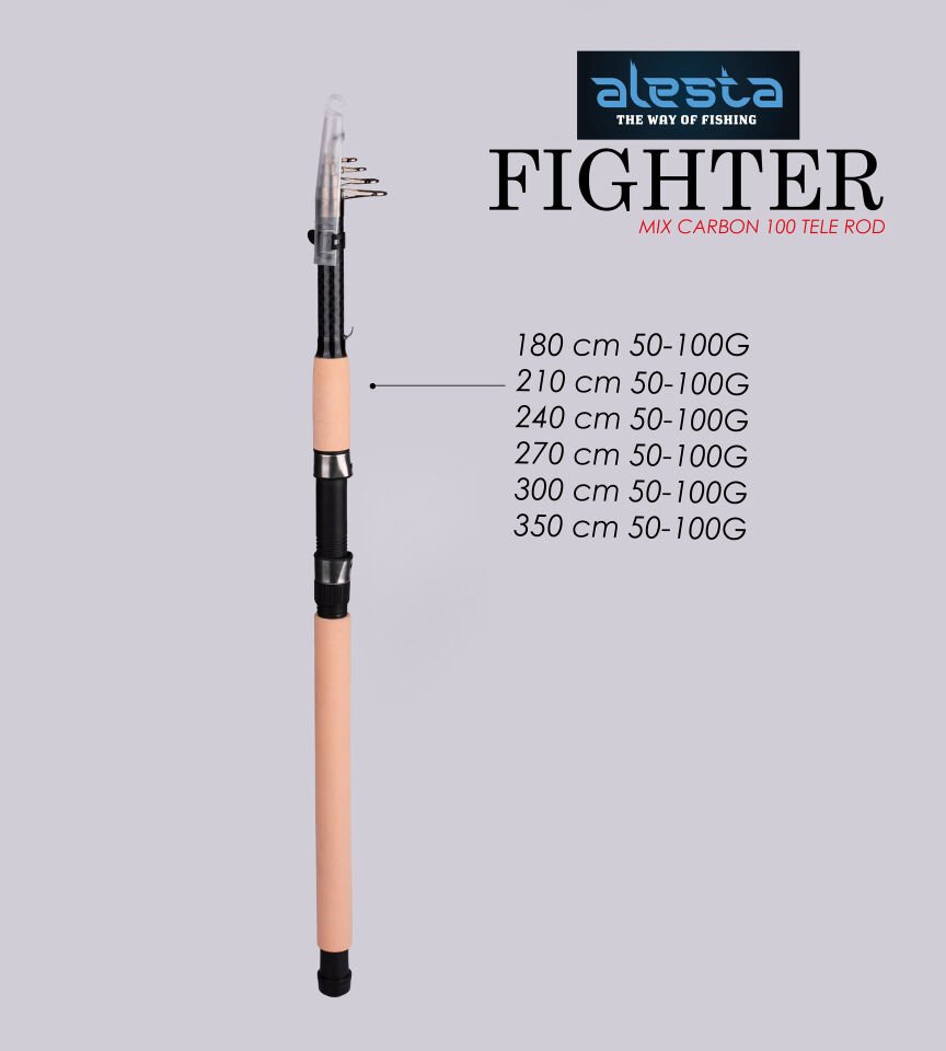 FIGHTER 100 X5000 TELE 180 CM 50-100G MIX KARBON