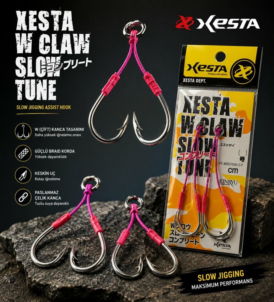 XESTA W CLAW SLOW TUNE DOUBLE ASSIST 2/0 2 CM #20 2P