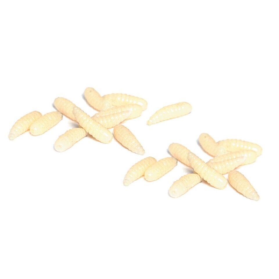 Maggot Silikon Kurtçuk 1.4 cm Beyaz Alabalık Yemi 25 Adet