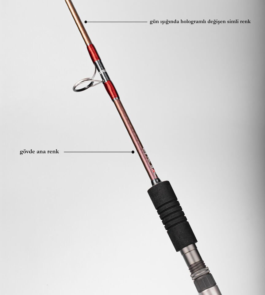 DCR PİRİ REİS TETİKLİ JIG VE CANLI YEM KAMIŞI 185 CM 150-350 BORDO
