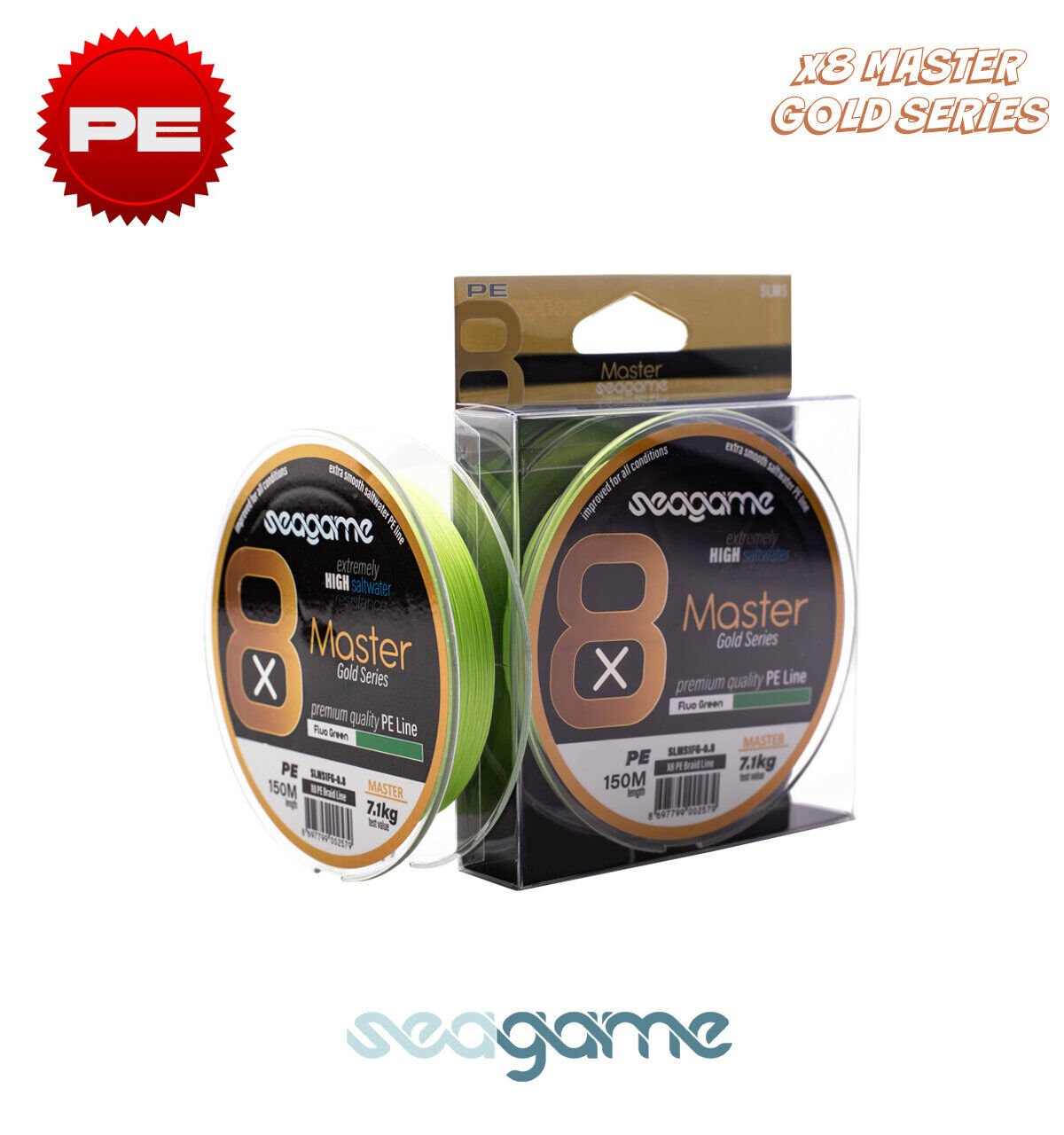 SEAGAME MASTER X8 PE 150M #0.14 FLUO GREEN