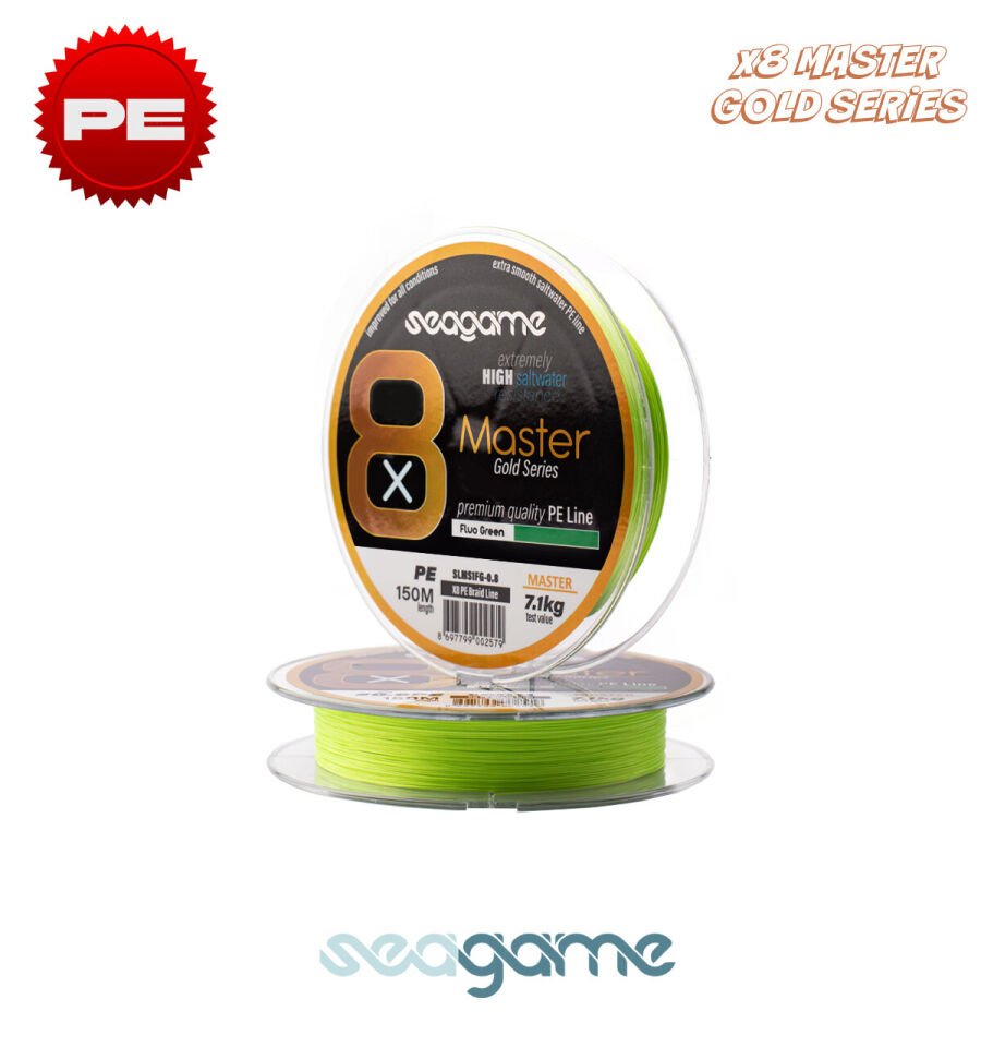 SEAGAME MASTER X8 PE 150M #0.14 FLUO GREEN