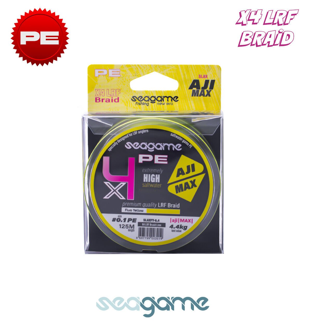 SEAGAME AJI MAX X4 PE 125M #0.1 FLUO YELLOW