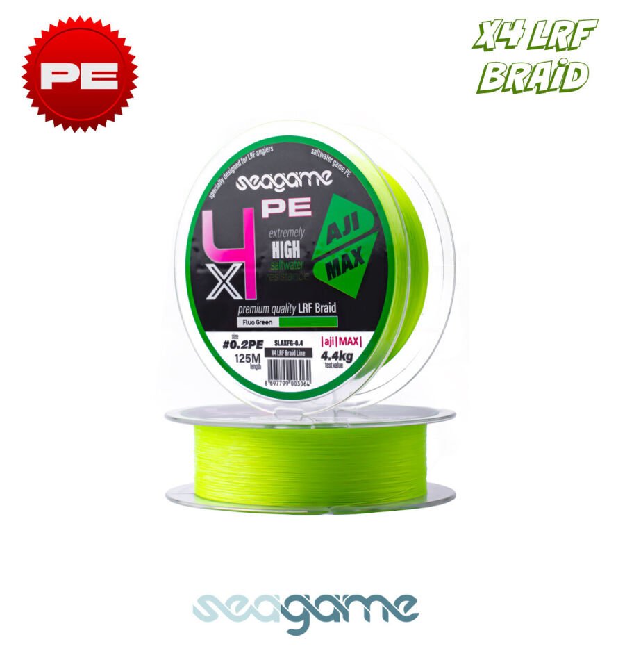 SEAGAME AJI MAX X4 PE 125M #0.2 FLUO GREEN
