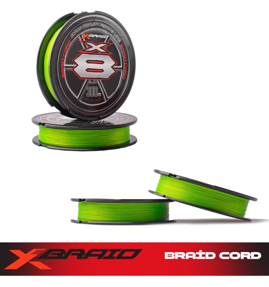 YGK X036 BRAID CORD PE X8 300M 7.2KG 0.148 FLUO GREEN