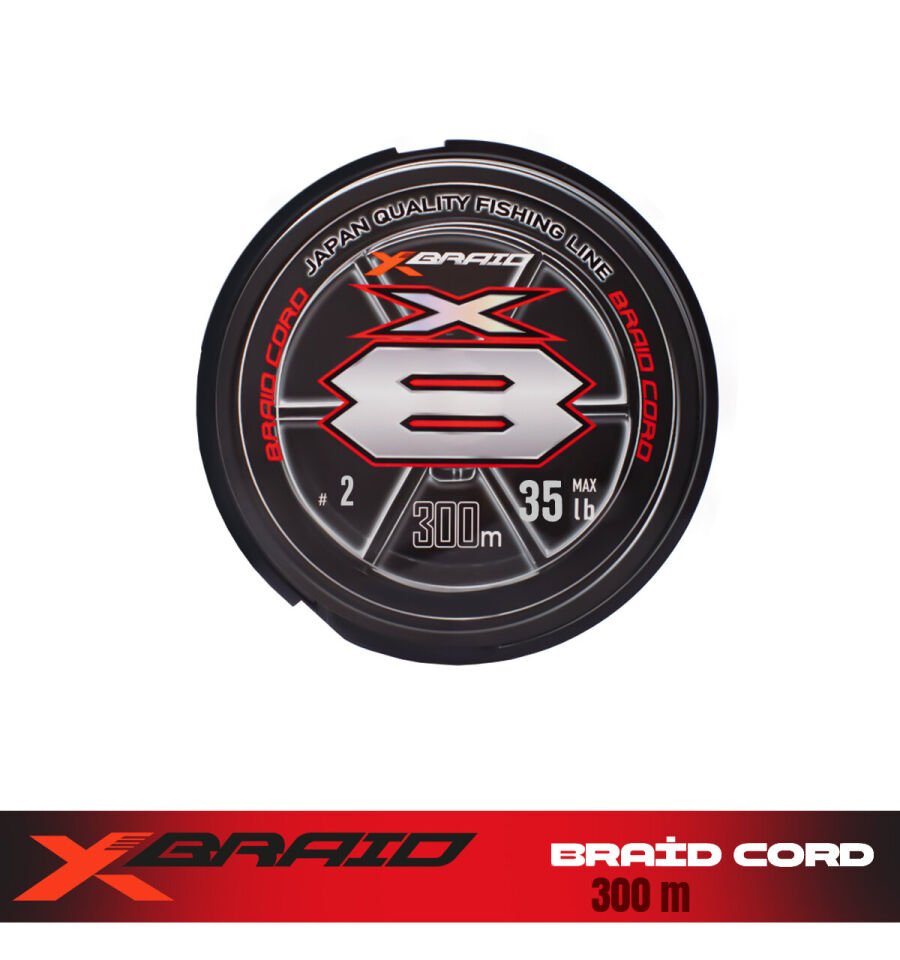 YGK X036 BRAID CORD PE X8 300M 16KG 0.23 FLUO GREEN