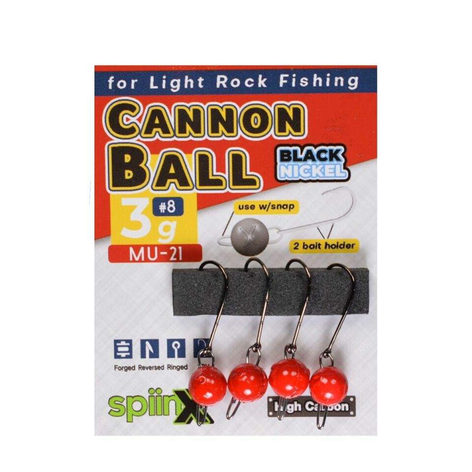 SPIINX CANNON BALL JIGHEAD KIRMIZI 2.5G #7 4P