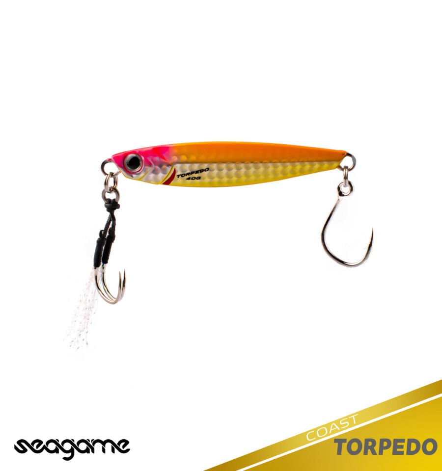 SEAGAME TORPEDO COAST 40G #204 ORANGE GOLD SHINY PINK HEAD