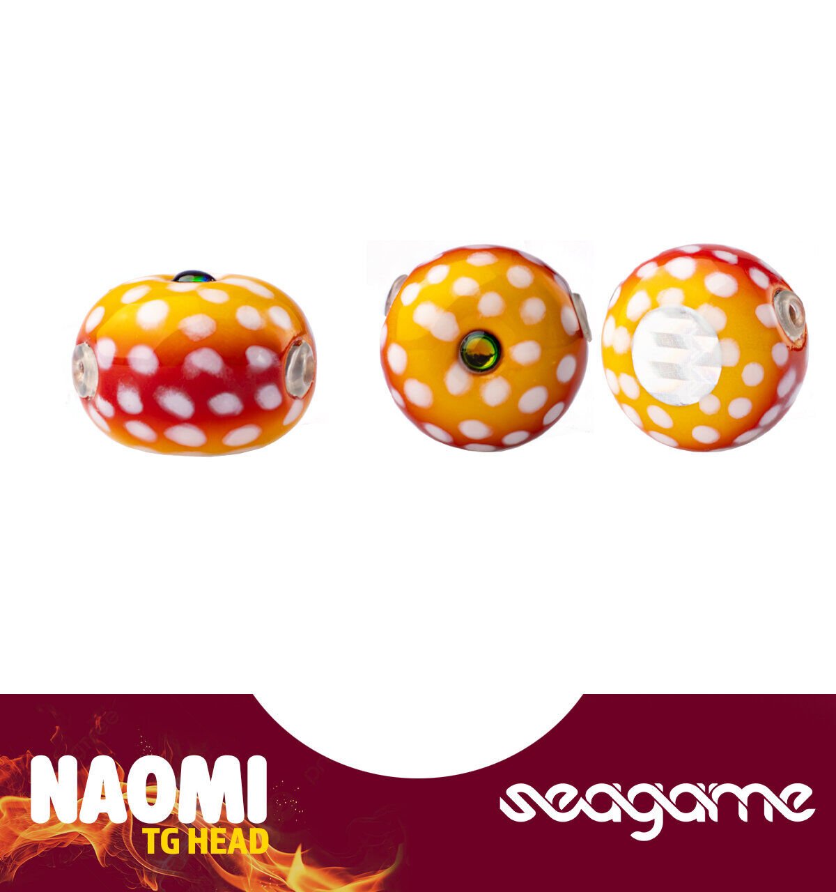 SEAGAME NAOMI TG HEAD 100G #211 ORANGE RED DOT GLOW