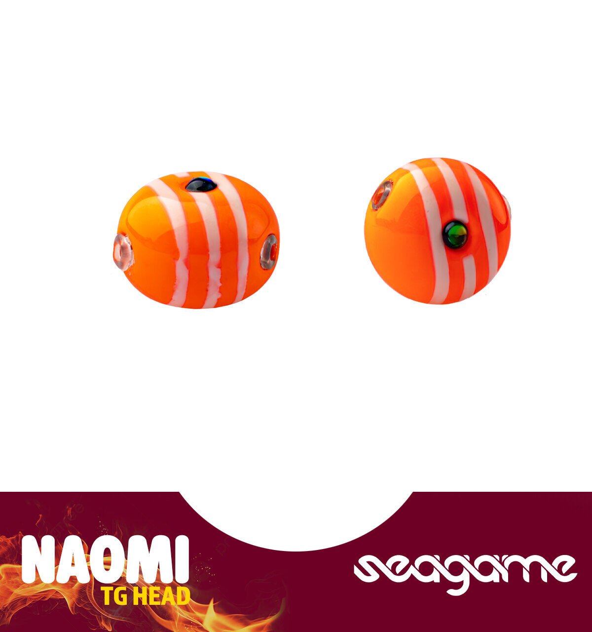 SEAGAME NAOMI TG HEAD 80G #219 ORANGE STRIPE WHITE