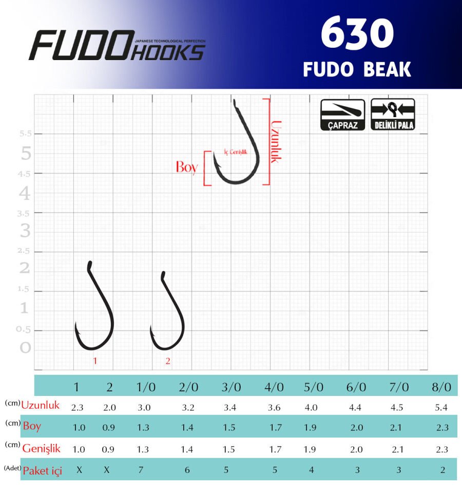 6307 FUDO BEAK #8/0 TEFLON 2P