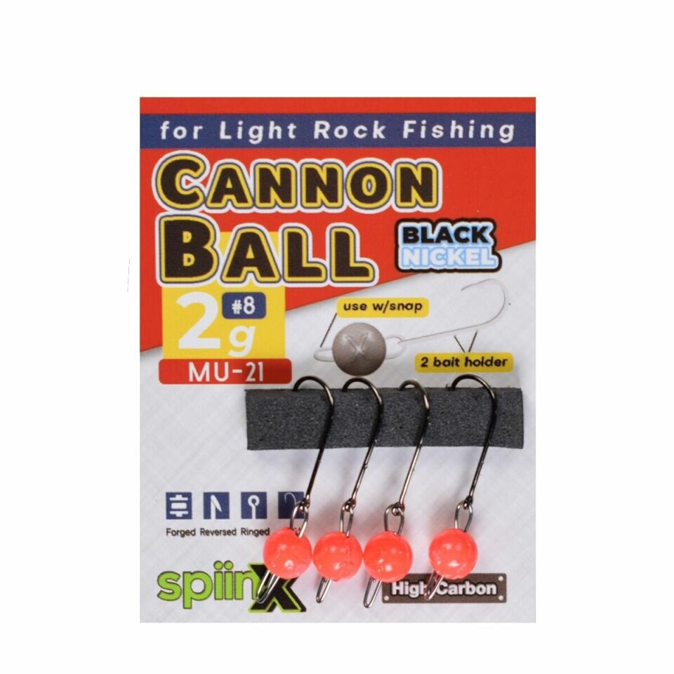 SPIINX CANNON BALL JIGHEAD UV TURUNCU 2.5G #8 4P