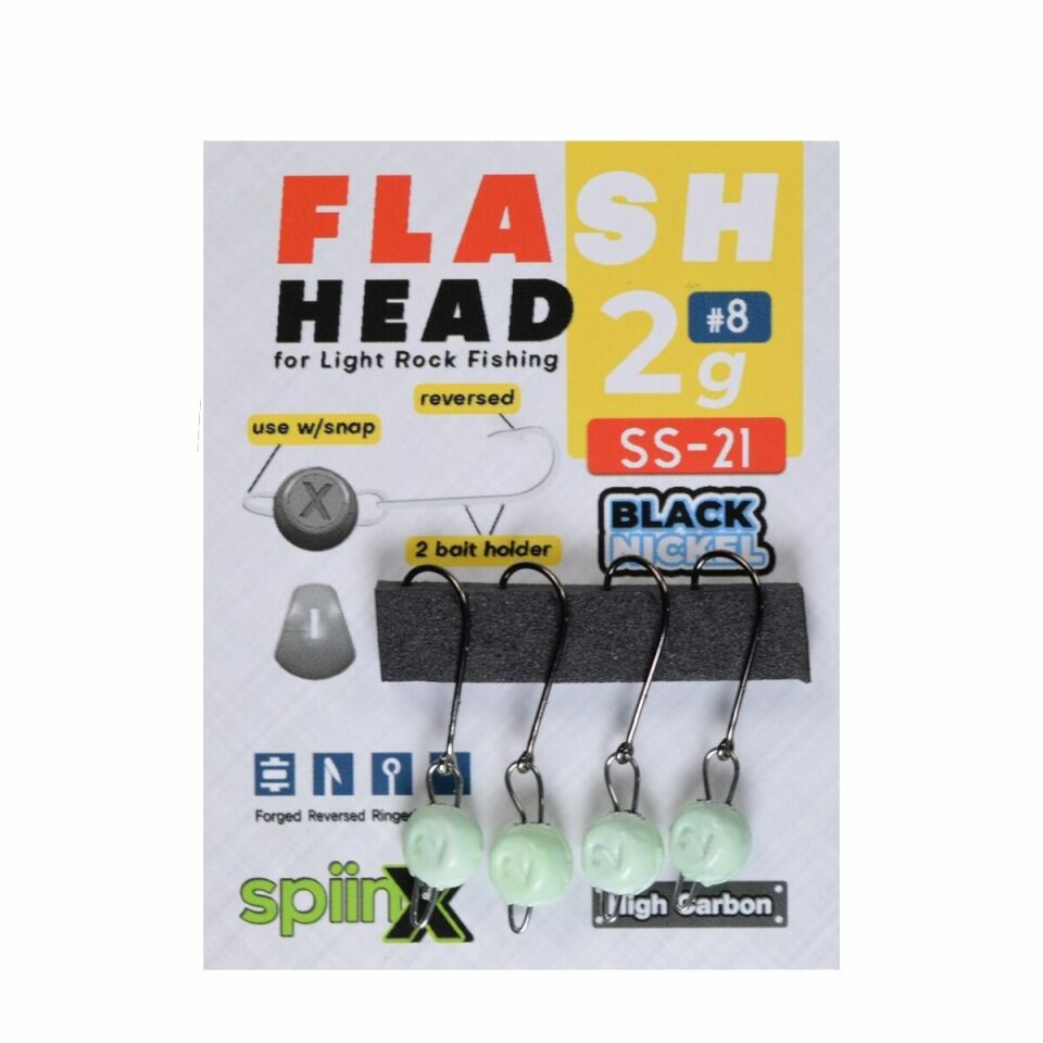 SPIINX FLASH HEAD JIGHEAD GLOW  3G #7 4P