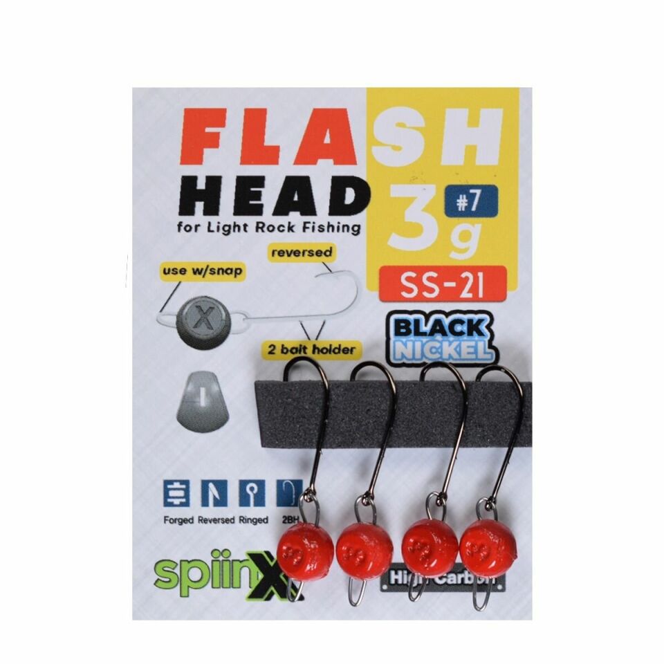 SPIINX FLASH HEAD JIGHEAD KIRMIZI  3.5G #7 4P