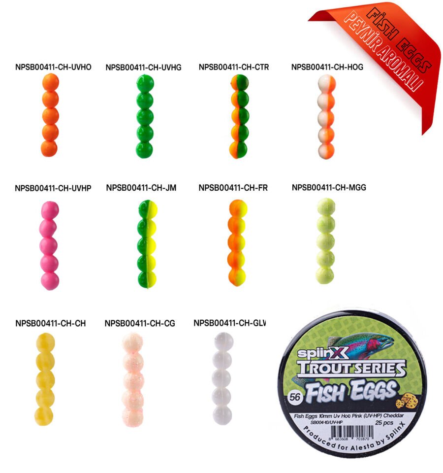 SPIINX FISH EGGS 10MM 25P CHEDDAR UV HOT ORANGE X GLOW 66